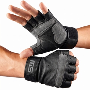 Half Finger Leather Gym Gloves with Adjustable <b>Wrist</b> <b>Strap</b> for Weight Lifting and Fitness Training Unisex - Product Image 1
