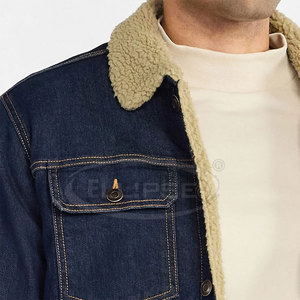 Fabricant pakistanais de manteaux en jean d'hiver pour hommes grandes tailles avec fermeture à boutons, style décontracté, imperméable et coupe-vent, 100% coton - Product Image 4