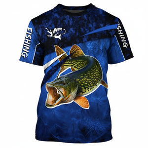 Camiseta de Pesca Personalizada con Cuello Redondo para Hombre, Ropa de Pesca Ligera y de Alto Rendimiento para Exteriores, Proveedor Mayorista - Product Image 2