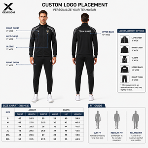 Survêtements d'échauffement personnalisés X Sports City pour hommes, entièrement zippés, séchage rapide, légers, décontractés, style streetwear, pour l'automne, avec détails latéraux - Product Image 6
