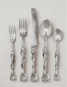 Stylish Belt Design Handle Mirrored Stainless Steel Cutlery Set With Spoon <b>Fork</b> <b>Dessert</b> Spoon Butter Knife For Kitchenware Use - Product Image 1