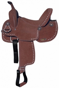 Selle de cheval western en cuir véritable faite à la main de qualité supérieure pour le trail, le ranch, le barrel racing, le roping et l'équitation de loisir - Équipement d'usine - Product Image 2