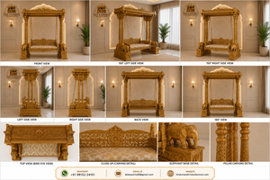 Fabricante de columpios Jhula de madera de teca hechos a medida, columpio Jhula de madera de lujo para villas, columpio Jhula de madera de teca tallado a mano con base de elefante - Product Image 6