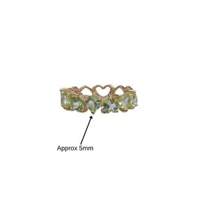Gemvanity Wedding Wear 925 Sterling Silver 14K Gold Plated Natural Peridot Gemstone <b>Women's</b> Classic Lovers Channel <b>Set</b> <b>Ring</b> - Product Image 2