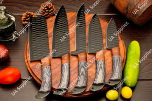 Ensemble de couteaux de cuisine professionnels en acier inoxydable extra-affûté avec revêtement en oxyde, personnalisables OEM/ODM, vente en gros, manche en bois - Product Image 2