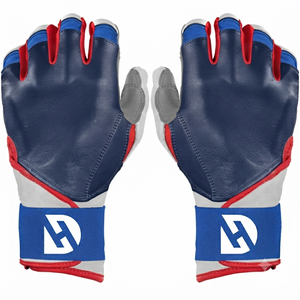 Gants de frappe en cuir bleu avec fermeture auto-agrippante pour l'entraînement des adultes - Product Image 1