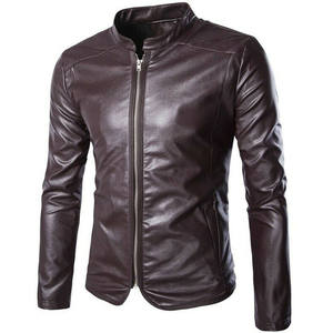 Chaqueta de Cuero Genuino para Hombre, Corte Ajustado, Chaqueta de Motociclista de Piel de Oveja de Alta Calidad, Abrigo de Invierno a Prueba de Viento - Product Image 2