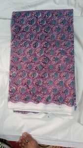 Printed Purple Floral Cotton <b>Fabric</b> Hand block Woven <b>Medium</b> Weight <b>Fabric</b> Women Dress Apparel Quick-Dry Breathable Cotton <b>Fabric</b> - Product Image 2