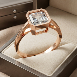 Anillo de Diamante Cultivado en Laboratorio con Certificación IGI de 2 Quilates, Corte Esmeralda, Engaste en Bisel, Oro Sólido de 9K, Chapado en Rodio, Anillo de Compromiso/Boda, Proveedor OEM - Product Image 4