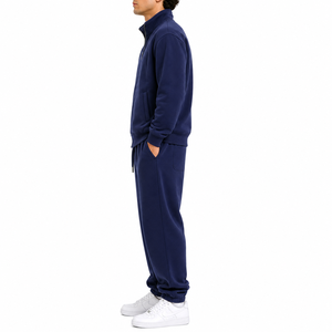 Ensemble de survêtements unisexe décontracté zippé personnalisé pour homme, en maille, coupe droite et large, par un créateur - Product Image 3