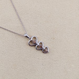 Collier pendentif en diamant naturel brun 0,29 carats pour femme en argent sterling 925, chaîne de 18 pouces, taille ronde (couleur fantaisie, P2 Cla - Product Image 4