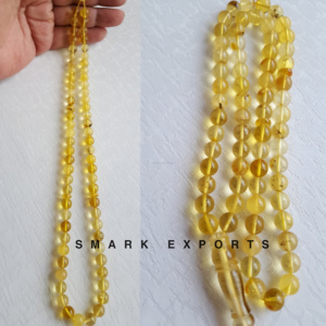 Résine d'ambre jaune Tasbih Misbah Sibha Tespih 99 perles de prière rondes chapelet islamique Tasbeeh pour Zikr Dhikr Namaz - Product Image 1