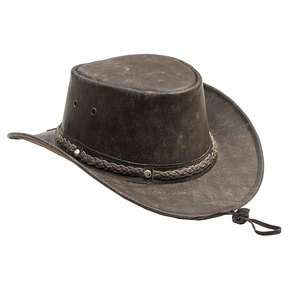 Chapeau Fedora en cuir unisexe personnalisé, imprimé sur mesure, promotionnel, pas cher, couleur personnalisée, logo ajustable, vente en gros - Product Image 1