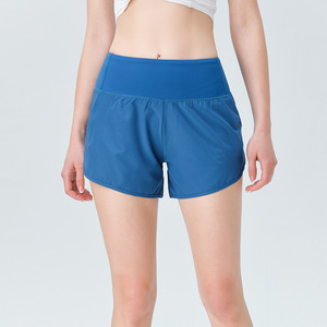 Shorts de yoga pour femmes, légers, respirants, séchage rapide, en spandex/polyester, taille haute, taille élastique, couleurs et tailles personnalisables - Product Image 2