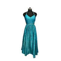 Luxuriöses 100% Habotai Seidenkleid - Exklusives Saree-Print Hochzeitsgast Maxikleid