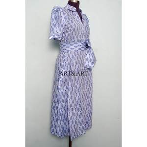 Vestido Midi de Algodón para Mujer con Estampado Floral, Cuello en V, Manga Corta, Estilo Boho, para Bodas, Fiestas Casuales, Traje de Baño, Vestido con Cordones - Product Image 5