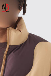 Dernière conception, logo personnalisé, veste matelassée Nurak à col montant en marron, coupe-vent matelassé en duvet, manteau matelassé, veste pour hommes - Product Image 5