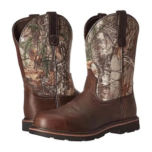 Chaussures de cowboy unisexes confortables en cuir de cheval véritable, logo personnalisé, nouvelles bottes de chasse en vente, bottes de cowboy en cuir unisexes - Product Image 2