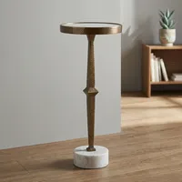 Table basse moderne de luxe blanche pour salon, avec plateau en verre et marbre, support en métal, ensemble de tables basses