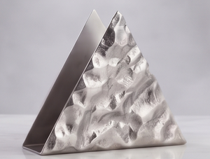Porte-serviettes en argent massif, support en métal texturé moulé, accessoire de décoration pour cuisine et salle à manger, article en stock - Product Image 4