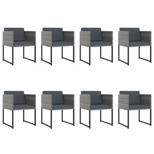 ชุดโต๊ะรับประทานอาหารในสวนขนาดใหญ่ 12 ที่นั่ง สีเทา ทำจากหวายโพลี พร้อมเก้าอี้นั่งสบายสำหรับรับประทานอาหารกลางแจ้ง - Product Image 2