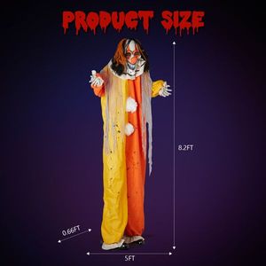 8.2ft Red-Eyed Clown Outdoor Halloween Decoration Premium Quality for Festive Decorations - Product Image 2