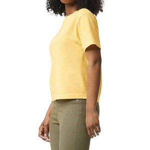 Nouveau T-shirt court coupe droite épaules tombantes respirant écologique 100 % coton anti-plis streetwear femme - Product Image 4