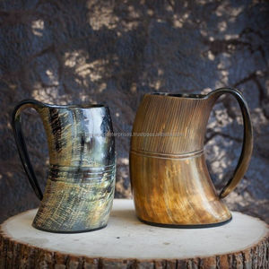 Hand Made Buffalo Ox Horn for Wine Beer Antique Look Drinkware Horn <b>Mug</b> Available at Wholesale Price From India - Product Image 1