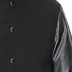 Blouson universitaire pour homme, col montant, broderie, style baseball, noir, pour couples, collection automne - Product Image 3