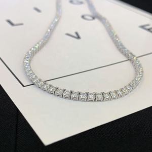 Collier tennis en argent avec diamants de laboratoire taille ronde, bijoux fins, vente en gros directe usine - Product Image 3