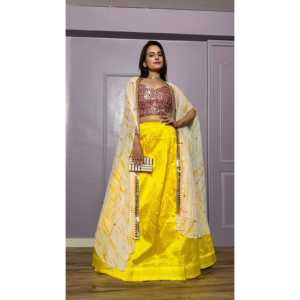 Elegante conjunto de Lehenga occidental Indo para mujer para fiestas con un exquisito detalle de Koti - Product Image 5