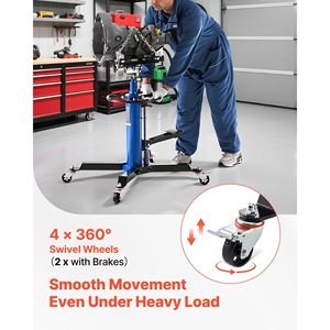 Martinetto Idraulico per Trasmissione AC 1660 Lbs/0,75 Tonnellate per Auto, Telescopico con Pedale Girevole a 360 Gradi - Product Image 6
