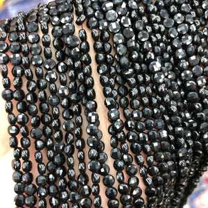 Perles facettées en spinelle noire, perles en pierre naturelle, pour la fabrication de bijoux, artisanat DIY - Product Image 1