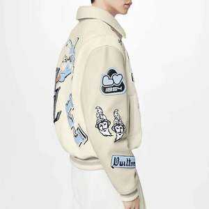 Veste d'hiver légère fabriquée en usine, style Letterman, col rabattu et tissu en toile, faible MOQ, veste universitaire. - Product Image 2