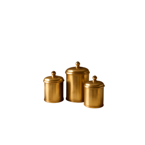 <b>Set</b> Of 3 Cylinder Metal Spice <b>Canister</b> With Airtight Lid Minimalist Kitchenware Storage Container For Freshness Preservation - Product Image 1