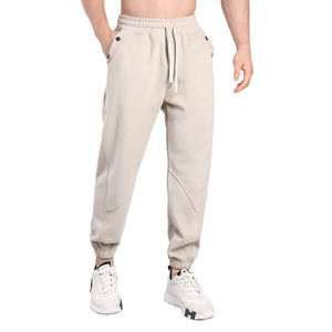 กางเกงขายาวลำลองผู้ชายสำหรับฤดูหนาว พิมพ์โลโก้ได้ตามต้องการ กางเกงวอร์ม กางเกงจ็อกเกอร์ สีสันฤดูใบไม้ร่วง แฟชั่นลำลอง ออกกำลังกาย สไตล์วินเทจ ผ้าฟลีซ - Product Image 4