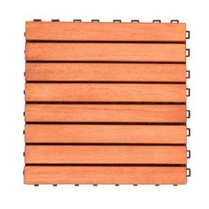 Set di Piastrelle per Pavimentazione da Giardino in Legno di Acacia, Spessore 30mm, Colore Marrone Rossastro, Incastrabili (10 Pezzi) - Product Image 2