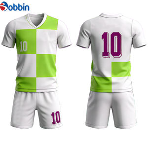 Maillots de football personnalisés pour adultes, col en V, imprimés par sublimation, en spandex/coton, séchage rapide, antibactériens, respirants, uniformes de football - Product Image 3