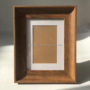 Décoration intérieure en verre véritable Ps cadres photo en bois de noyer cadre photo en bois pour cadeau de mariage - Product Image 4