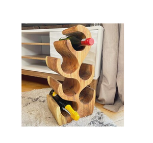 Wood Wine Bottle Rack Organizer Self Display Factory Price Natural Solid Wood Wine Bottle Holder - Product Image 2