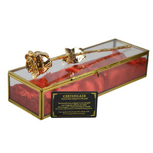 Rosa Real chapada en oro de 24k con caja roja de lujo, múltiples cajas de lujo, diseño de embalaje, el mejor para regalo de San Valentín, Rosa Natural - Product Image 6