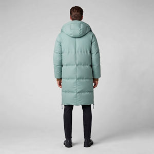 <b>Men's</b> Plus Size Long <b>Puffer</b> <b>Coat</b> Vintage Slim Hood Stand Collar Casual Winter Style Thick Polyester Outerwear Comfortable OEM - Product Image 4