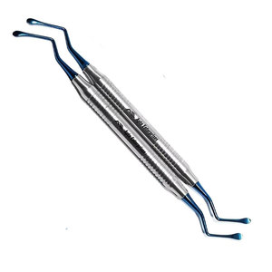 Curetas Dentales Lucas, Instrumentos Quirúrgicos Dentales con Puntas Dentadas de Color Azul, Herramientas Profesionales para el Cuidado Periodontal e Implantes - Product Image 3