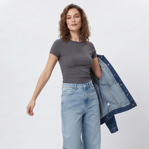 Baggy Denim Vintage Washed Women Jean Jacket 100% Cotton Winter Plain Denim Jackets Women Jeans Coat Ladies - Product Image 4