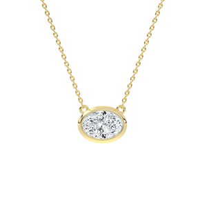 Collar con Colgante de Diamante Ovalado Cultivado en Laboratorio, Oro Sólido de 14K/18K, Joyería Minimalista para Uso Diario, Regalo de Lujo para Mujer - Product Image 2