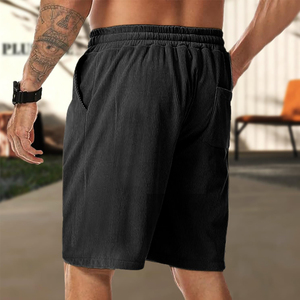 Shorts d'été pour hommes, couleur unie, tendance streetwear, tissu à séchage rapide, shorts pour hommes - Product Image 2