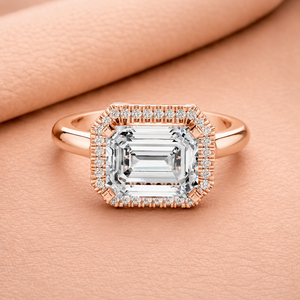 Anillo de Diamantes Vintage con Halo de Rayos de Sol para Mujer en Oro Amarillo, Oro Blanco y Oro Rosa, Elegante Regalo de Joyería Nupcial - Product Image 2