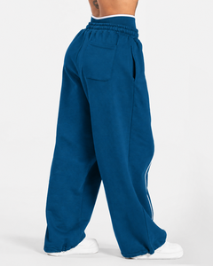 <b>Women's</b> Contrastline Full Zip Tracksuit Two Piece Casual Outfit Relaxed <b>Jacket</b> And Wide Leg Pants Matching Apparel Set Style - Product Image 6