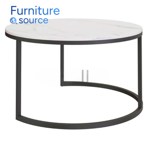 Mesa de centro de piedra Artificial de diseño moderno elegante, marco de Metal fuerte, fábrica de muebles calificados de Vietnam para configuración de sala de estar - Product Image 1
