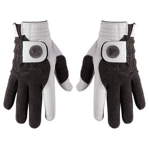 Gants de golf noirs personnalisés de haute qualité pour hommes, en cuir véritable durable, antidérapants, respirants et légers, avec logo sur mesure. - Product Image 4